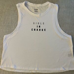 PINK Victoria's Secret White Tank Top - Girls In Charge